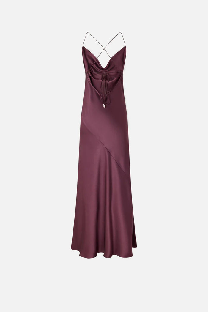 Abito slipdress lungo in satin-2
