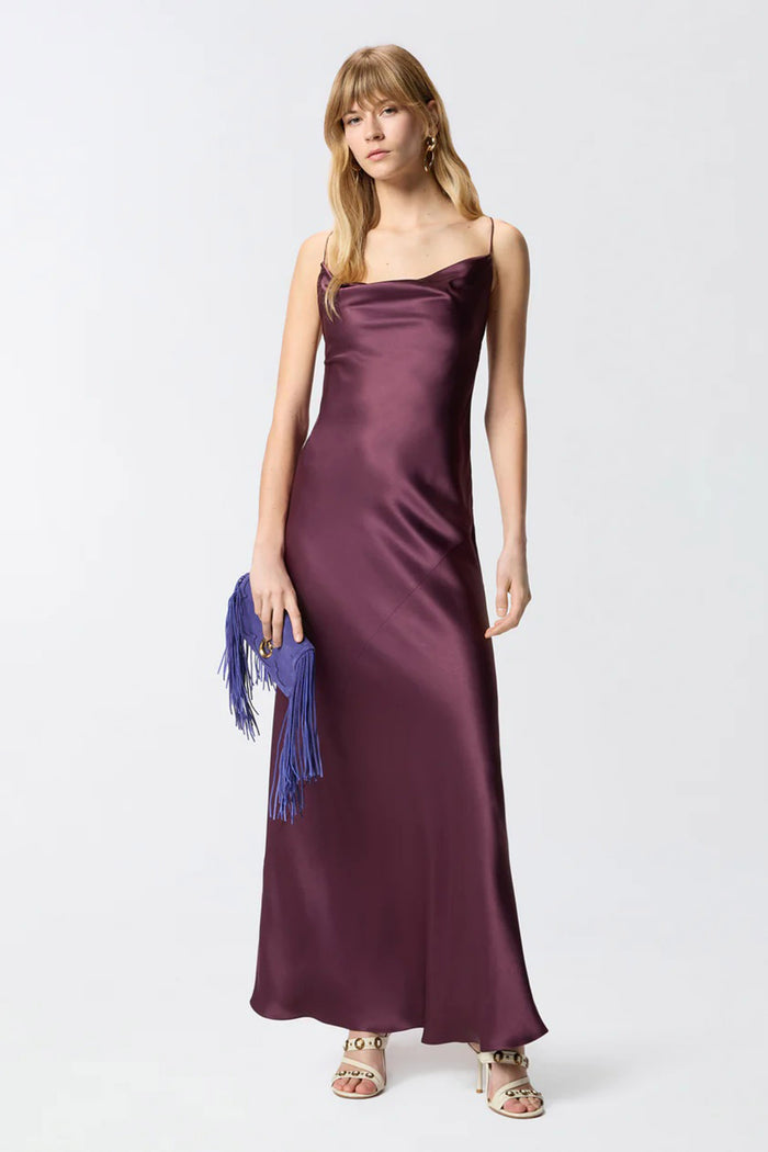Abito slipdress lungo in satin-3