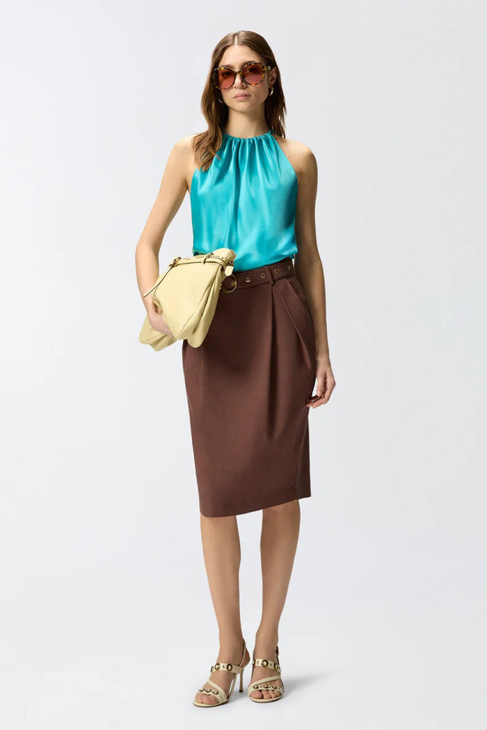 Top in satin con scollo all'americana-5