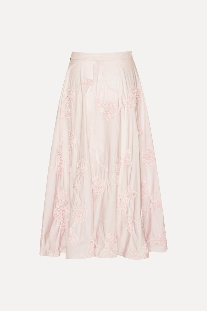 Gonna lunga a fiori rosa chiaro-2