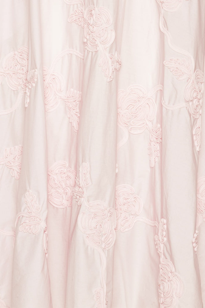 Gonna lunga a fiori rosa chiaro-3