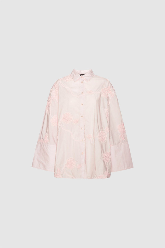 Camicia oversize a fiori rosa chiaro-1