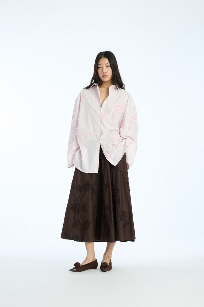 Camicia oversize a fiori rosa chiaro-4