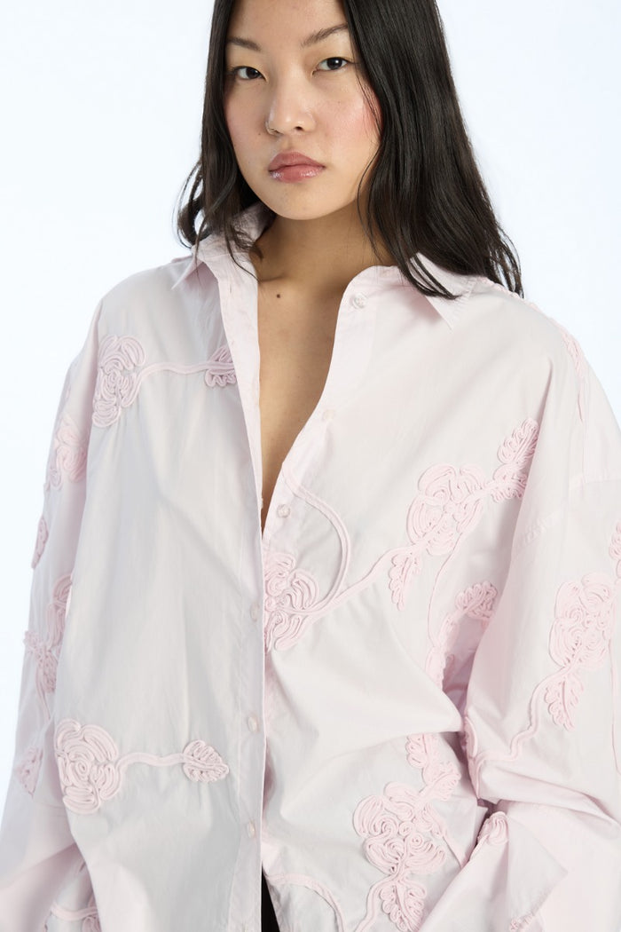 Camicia oversize a fiori rosa chiaro-6