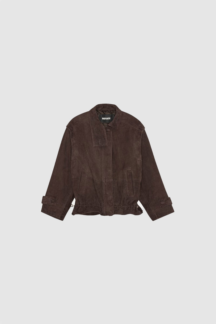 Giacca di pelle oversize color cioccolato