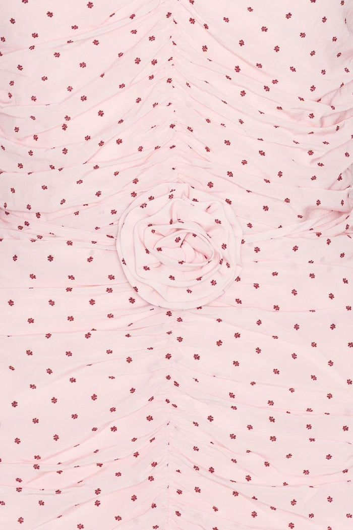 Mini abito arricciato rosa-3