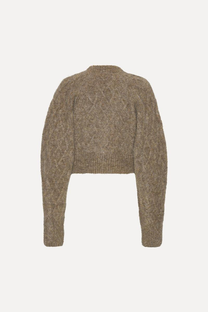 Cardigan in maglia soffice marrone-2