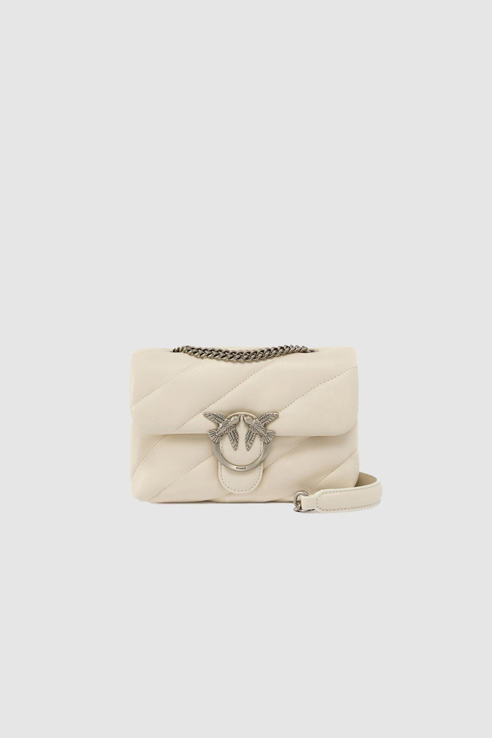 Borsa a tracolla piccola Love Bag Puff in nappa trapuntata