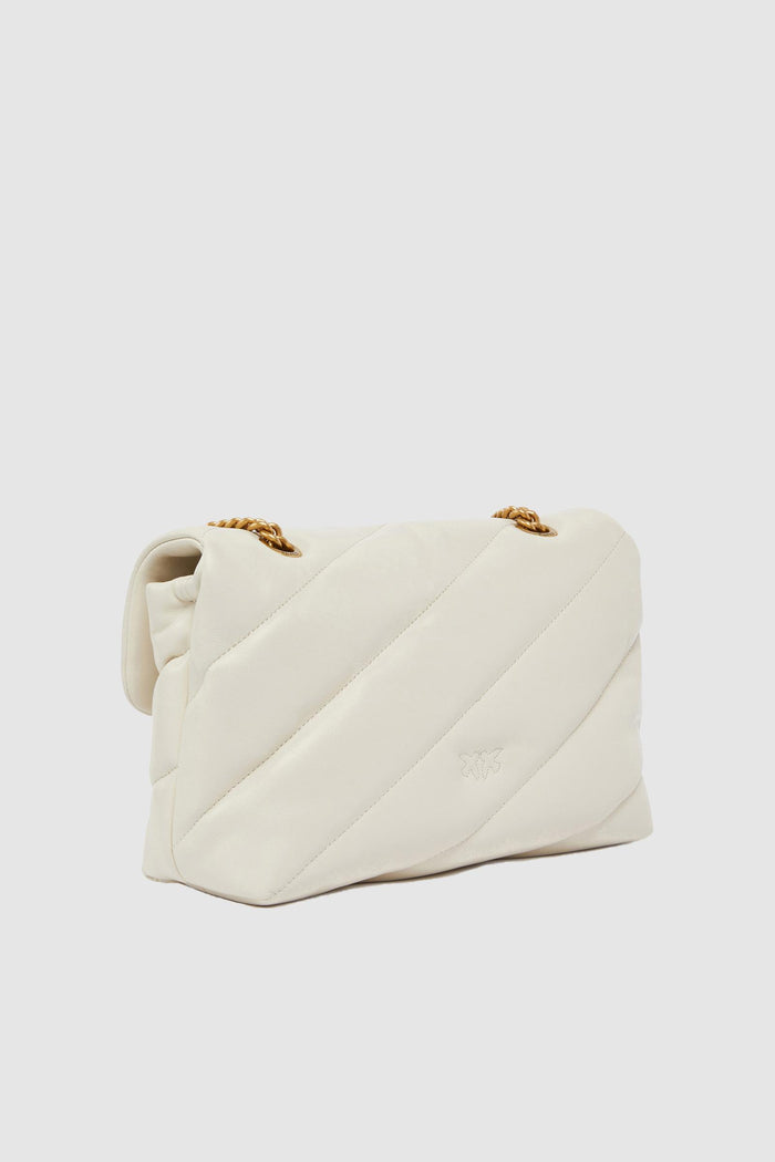 Borsa a tracolla media Love Bag Puff in nappa trapuntata con catena-2