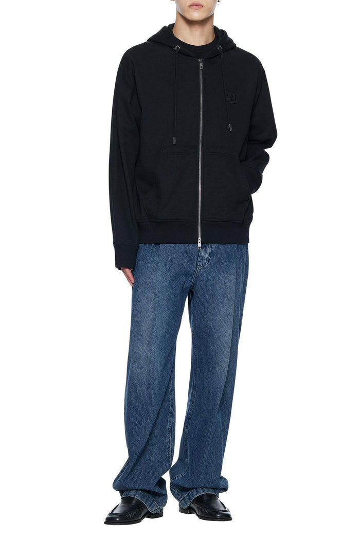 Felpa Nera con Cappuccio in Cotone - WOYOUNGMI Paris-6