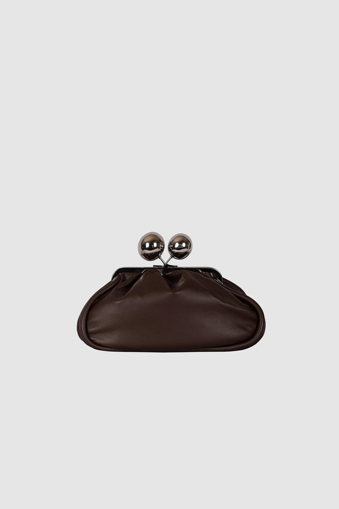 Borsa a mano in pelle marrone