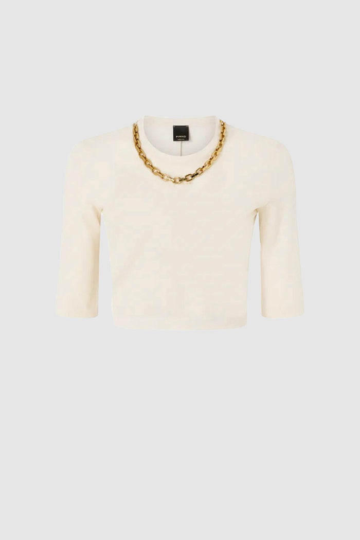 Maglia cropped con catena