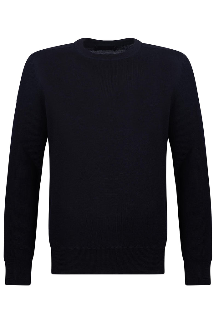 Maglione Girocollo Uomo in Maglia Fine - Nero-2