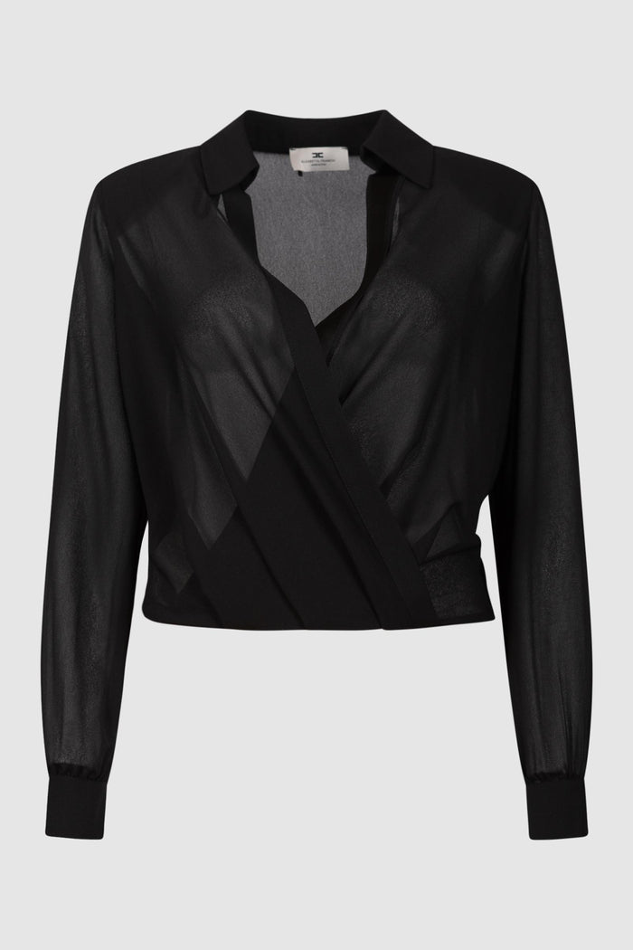 Camicia body in georgette con gemelli