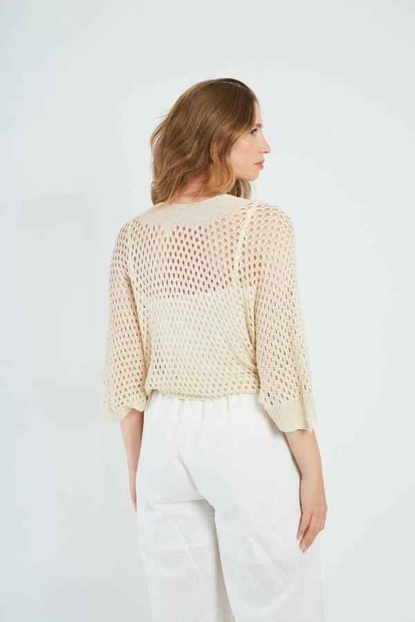 Gilet in maglia traforata PEGGY-5