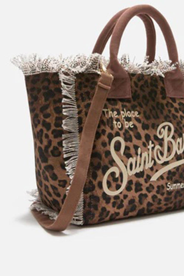 Borsa Colette in canvas con fantasia leopardata-2