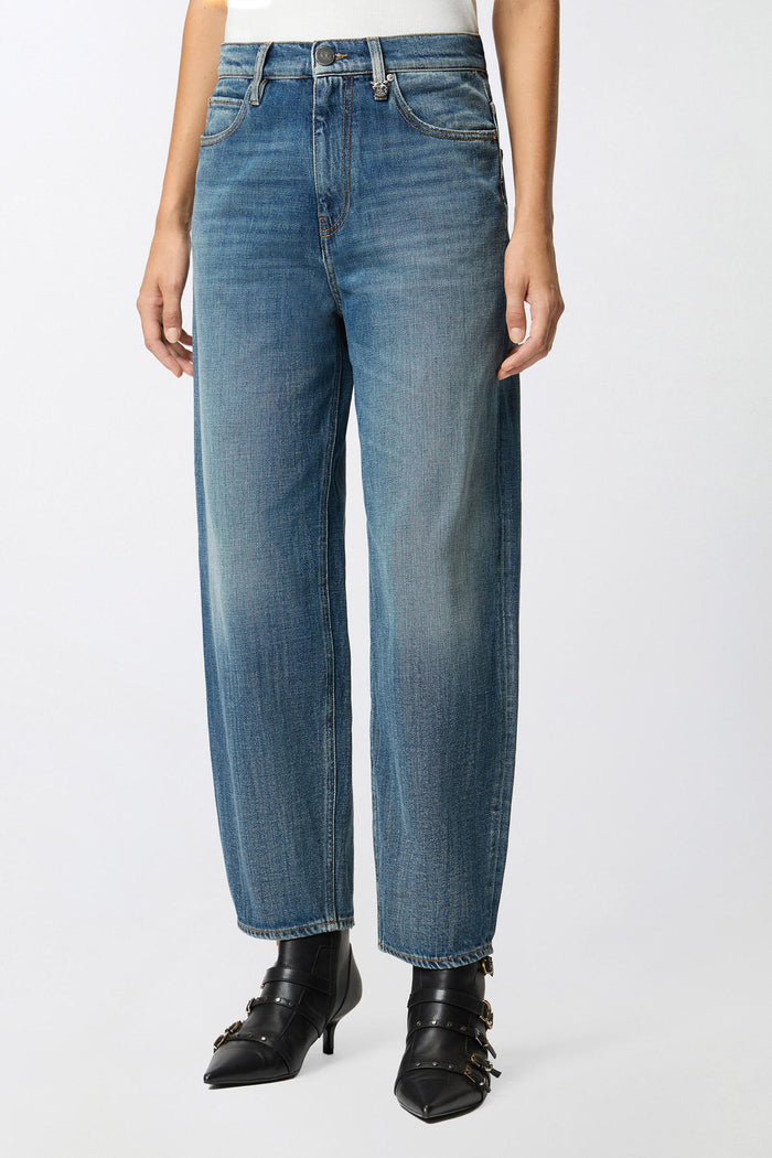 Jeans balloon in denim morbido-5