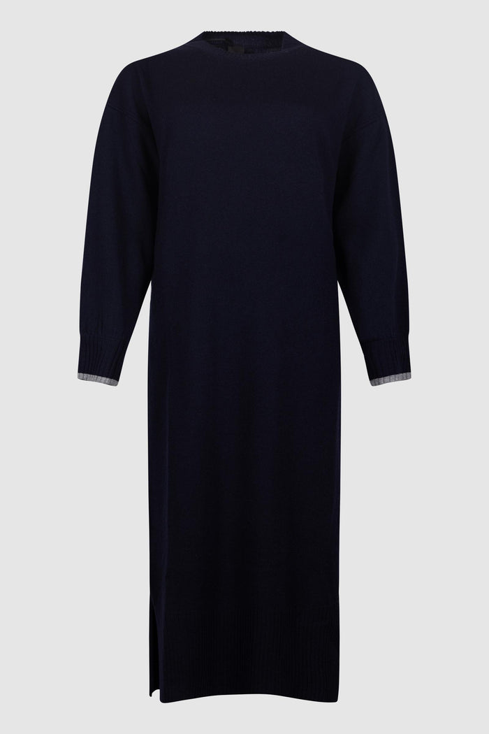 Abito in Maglia Blu Notte