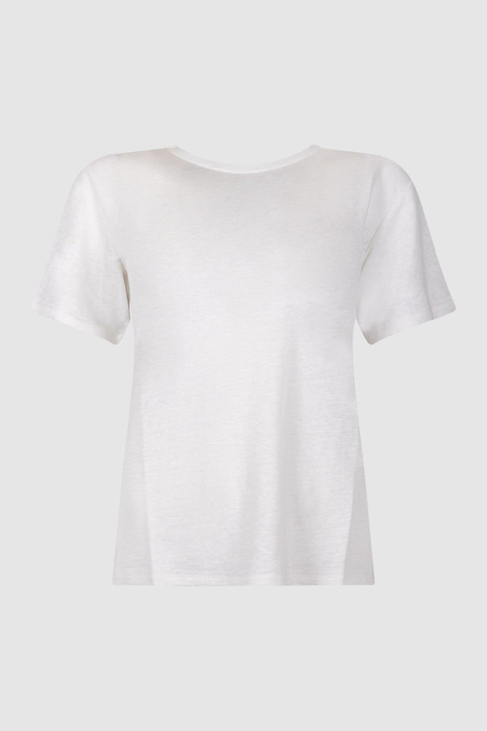 T-shirt basic in jersey di lino stretch