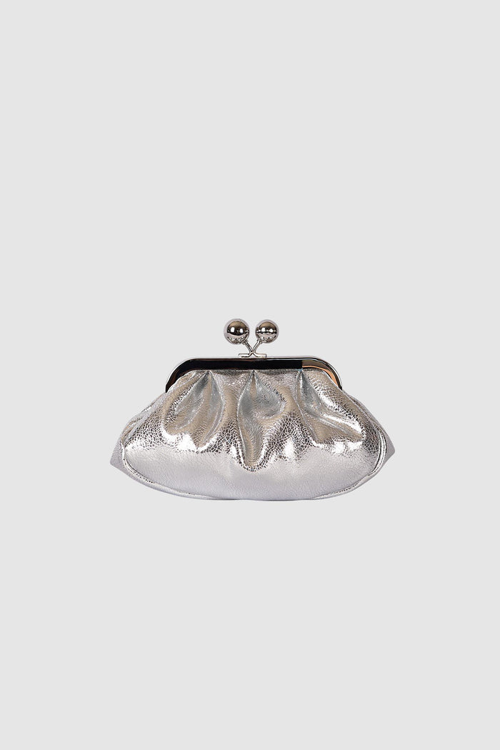 Pasticcino Bag extra small in pelle laminata - Argento