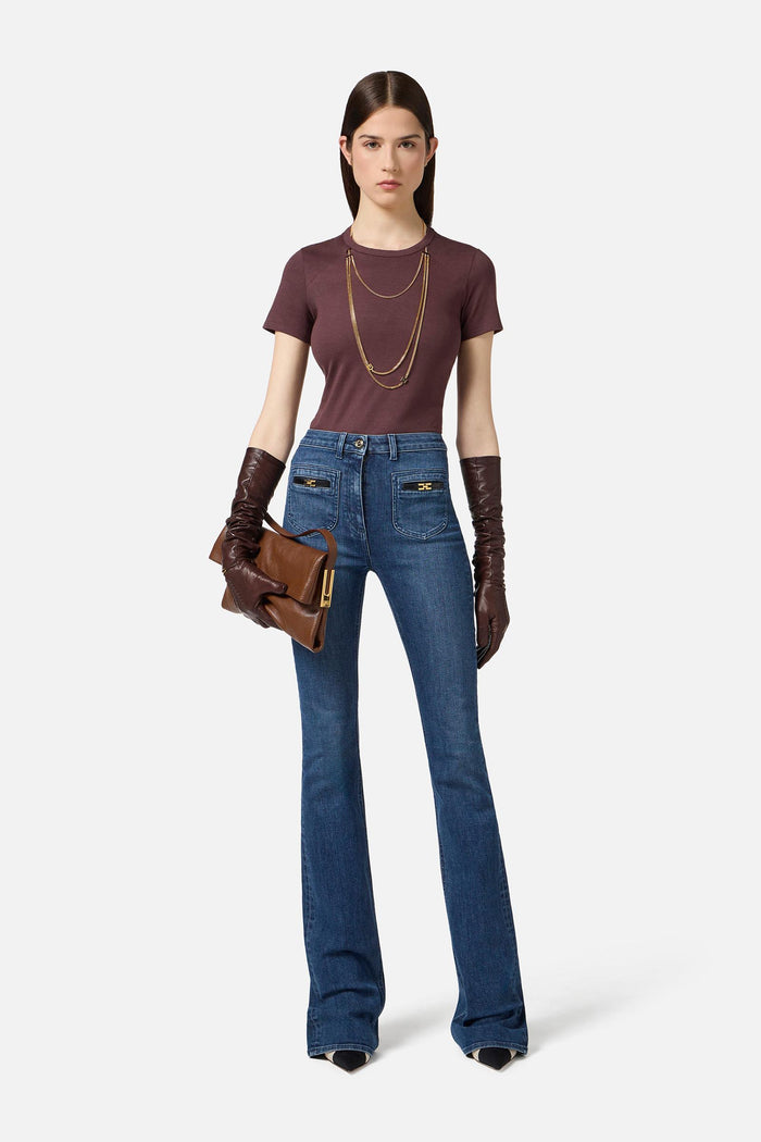 Jeans con logo gioiello-2