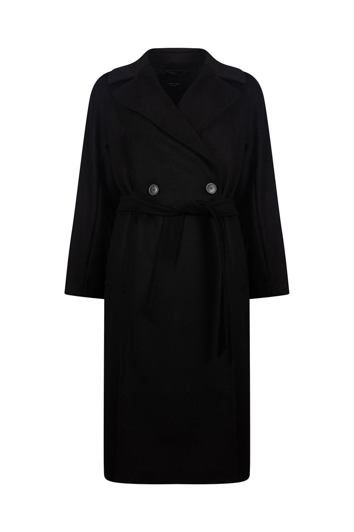 Cappotto Doppiopetto in Lana Nero-4