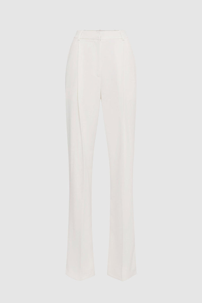 Pantaloni in crêpe con dettagli in raso