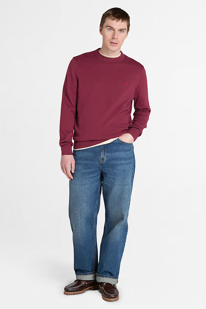 Maglione in Cotone Williams River da Uomo in bordeaux-2