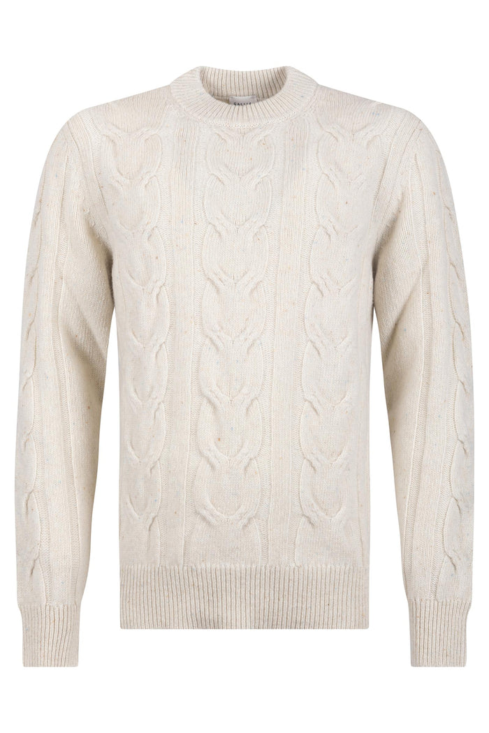 Maglione Uomo Gallia a Treccia in Lana e Cashmere-2