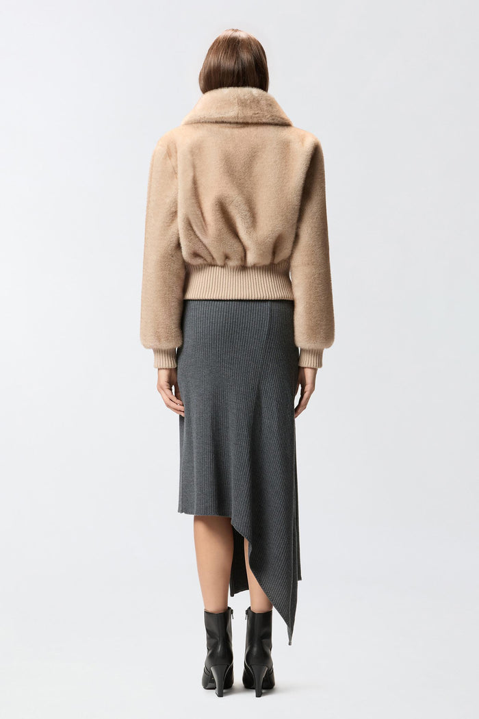 Bomber in tessuto effetto pelliccia-4