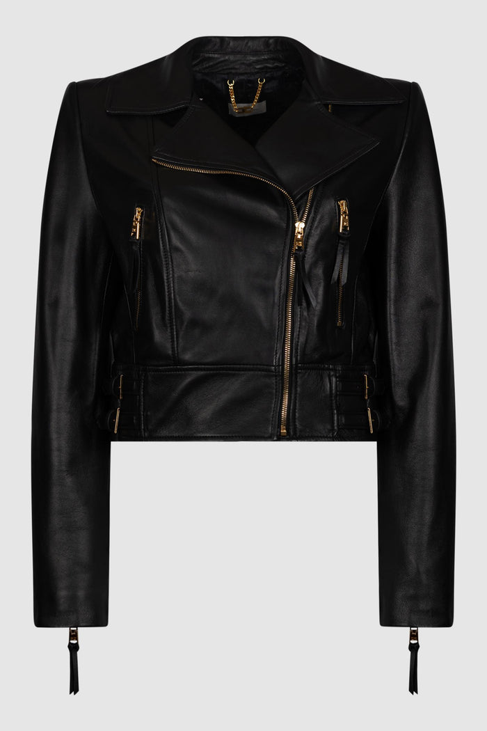 Giacca biker in pelle-1