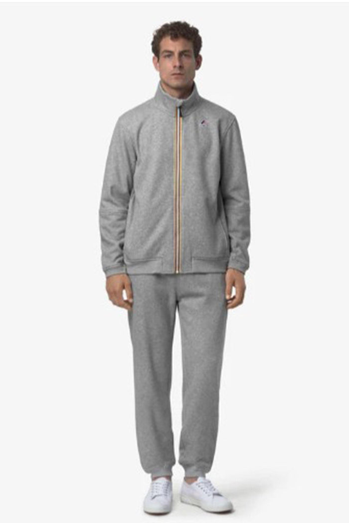 Pantaloni sportivi unisex grigi con pile di cotone spazzolato-2