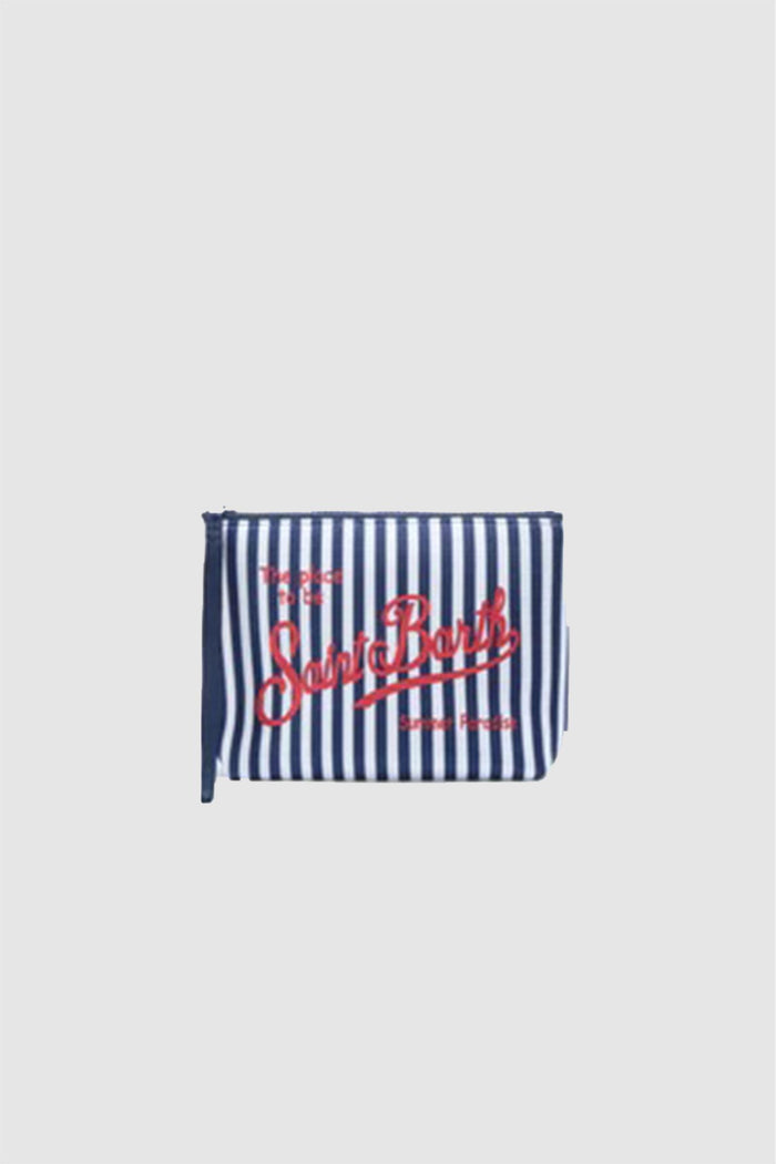 Pochette Aline in scuba a righe blu