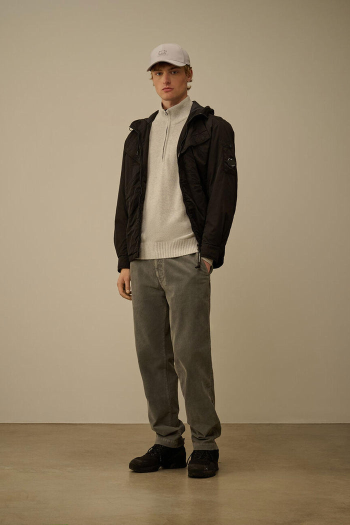 Maglione con mezza zip in lana d'agnello GRS-6