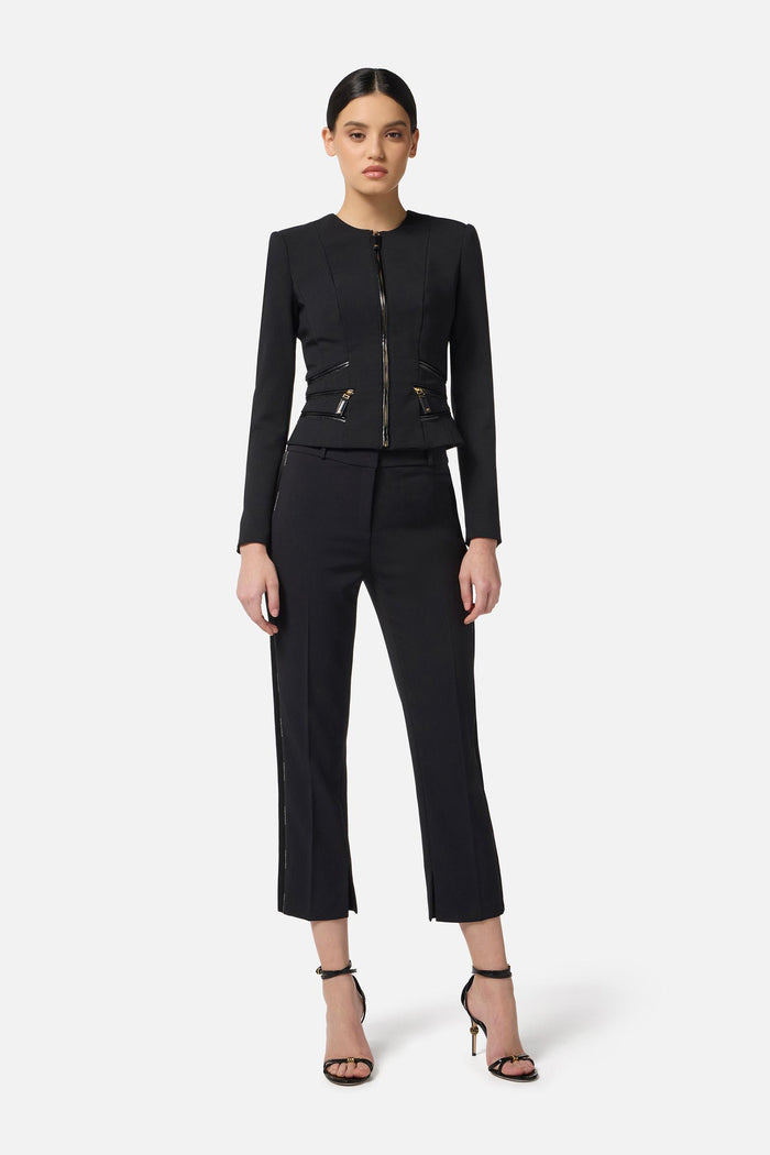 Giacca in doppio crêpe con dettagli zip-2
