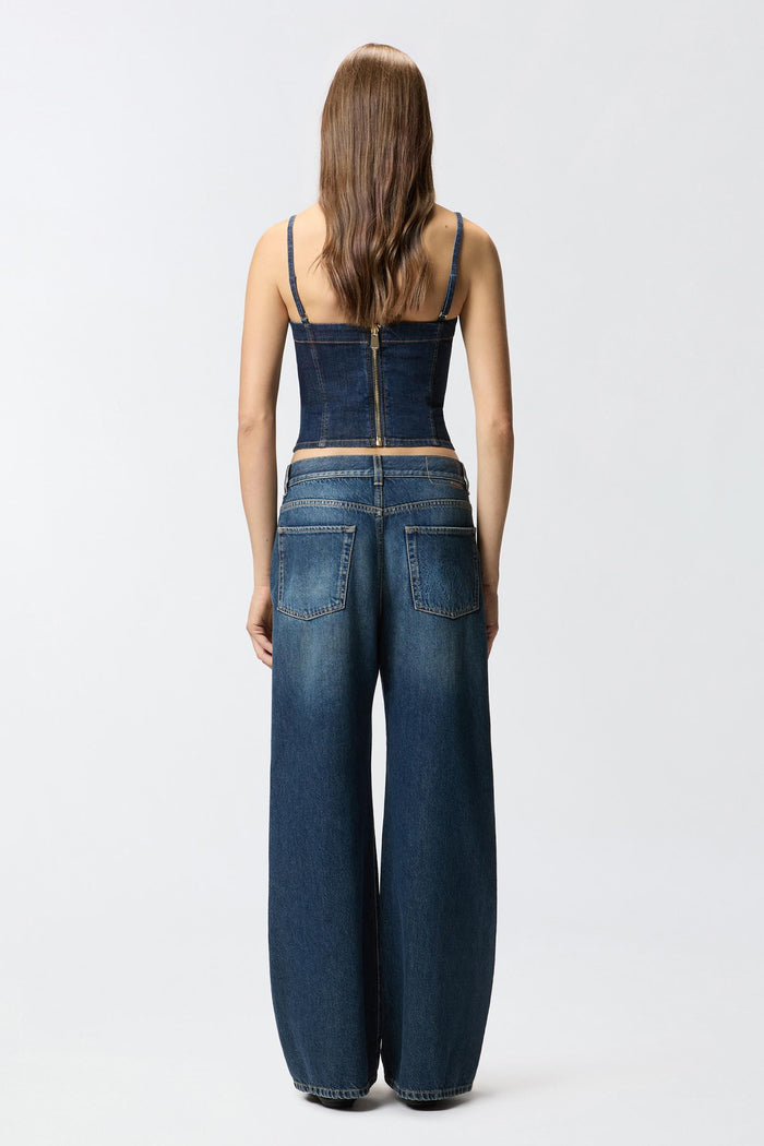 Jeans wide leg in denim soft-4
