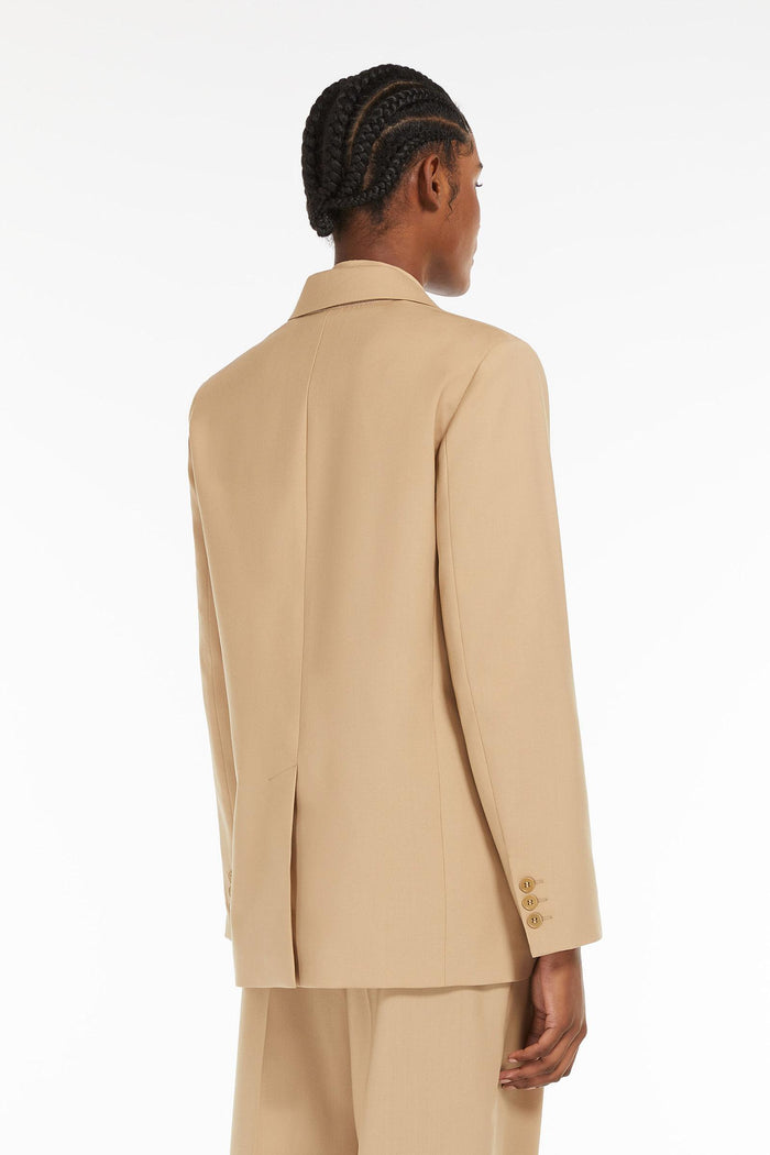 Materia blazer monopetto in tela di mista lana-5
