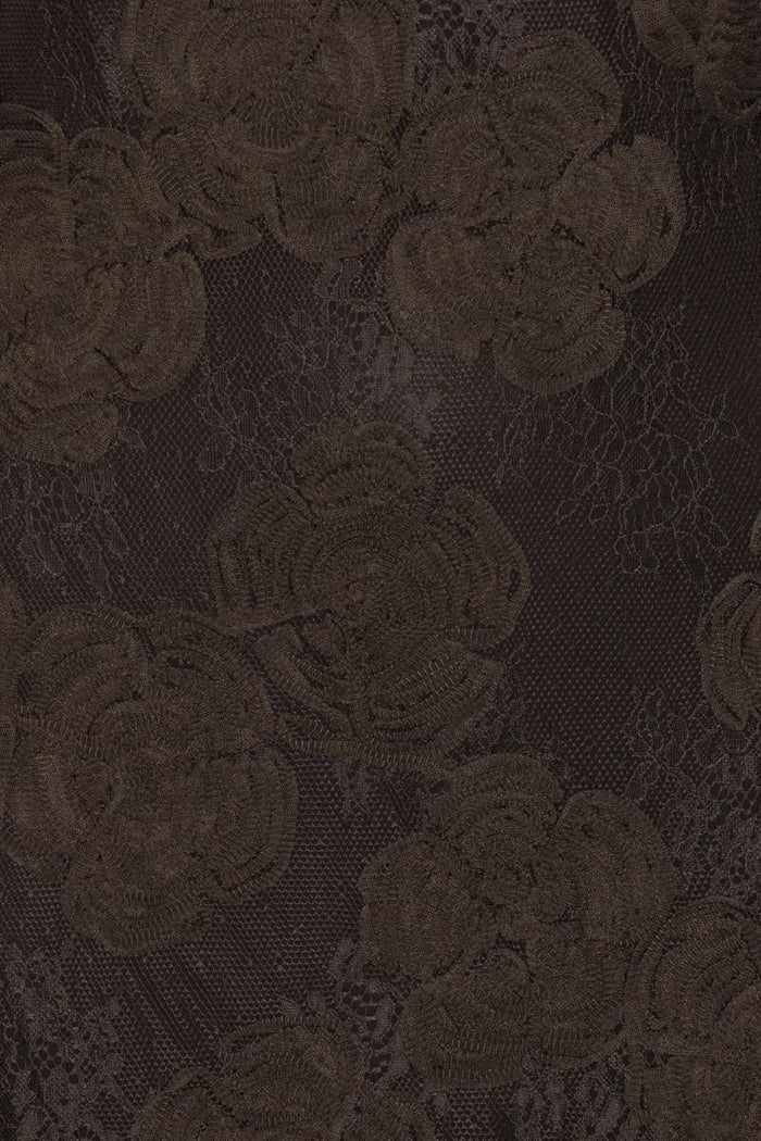 Abito corto 3D con fiori, marrone scuro-3