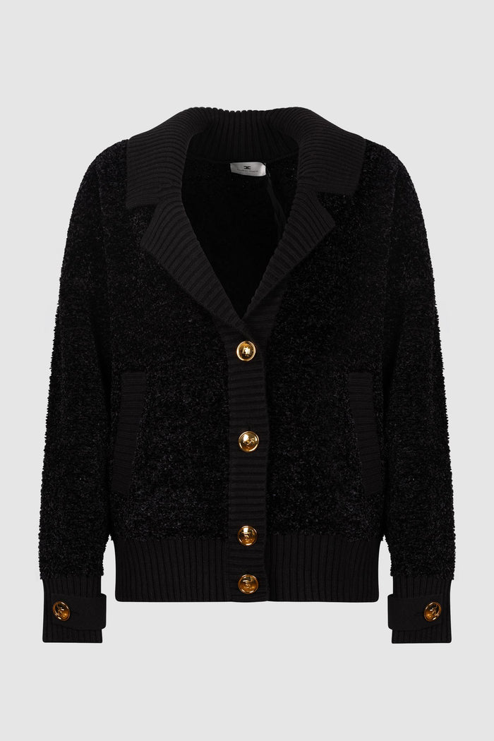 Cardigan Elegante con Bottoni Oro