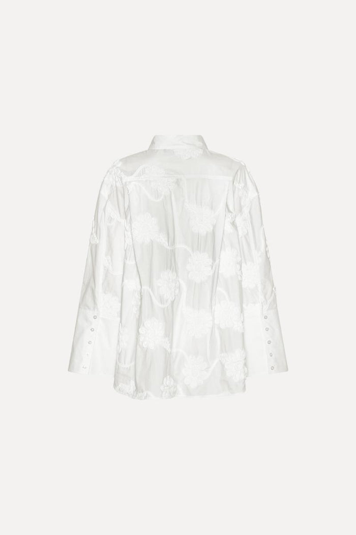 Camicia oversize a fiori bianca-2