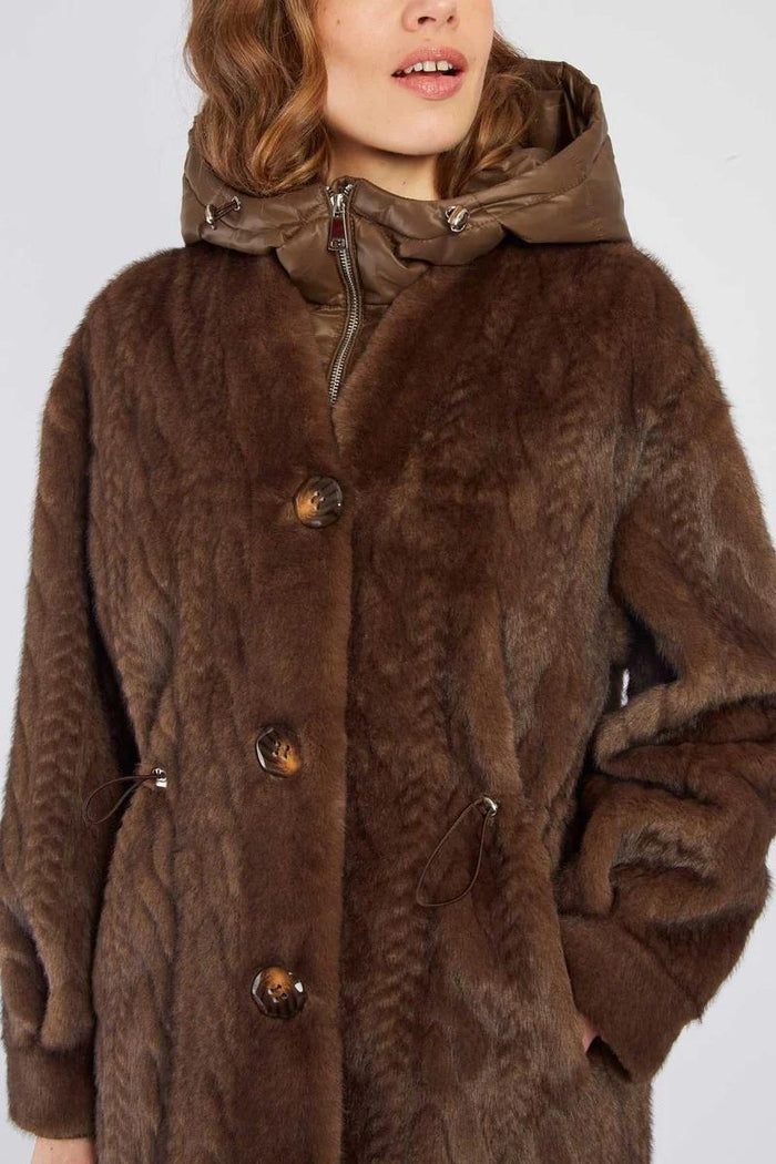 Cappotto lungo in pelliccia sintetica RIVERDALE-2