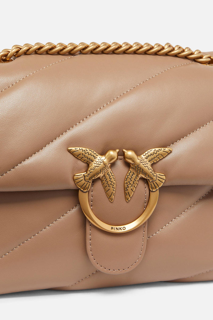 Borsa a tracolla media Love Bag Puff in nappa trapuntata con catena-3
