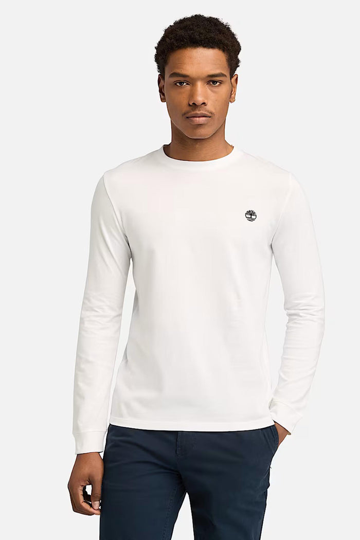 T-shirt a Maniche Lunghe Dunstan River da Uomo in bianco-4