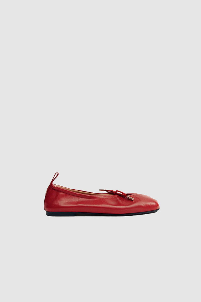 Rosalind Ballerine in Pelle Rossa-1