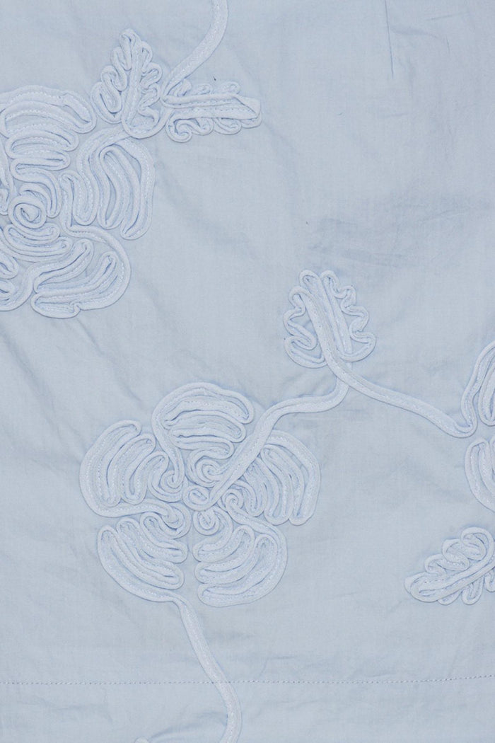 Minigonna in cotone azzurro-5
