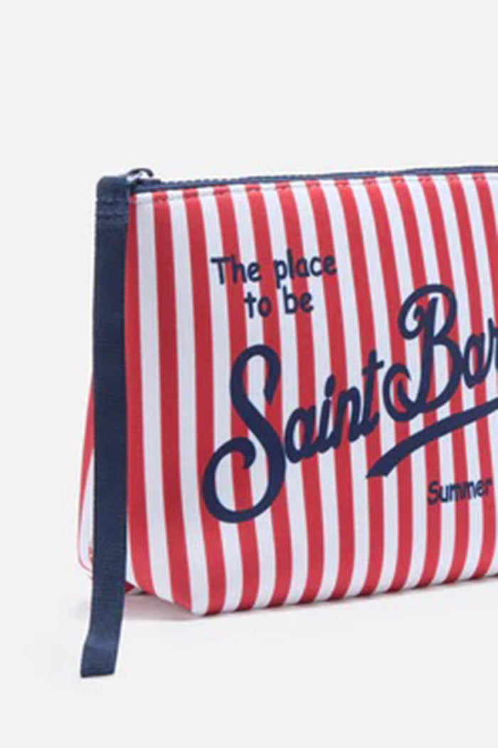 Pochette Aline in scuba a righe rosse-2