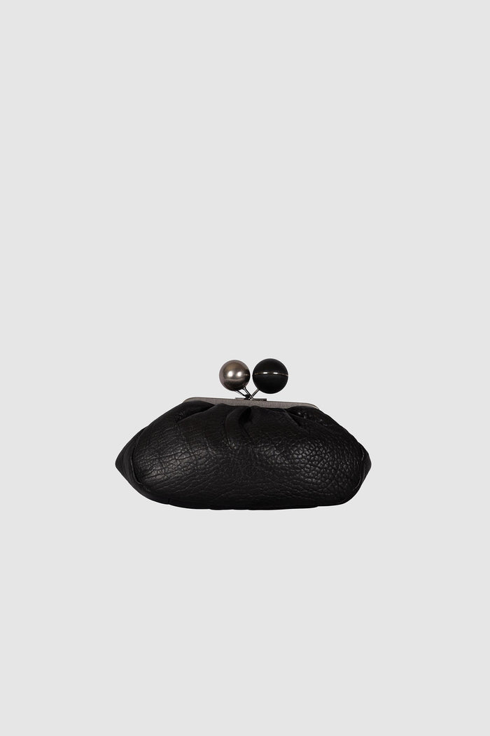 Borsa a mano in pelle martellata nera-3