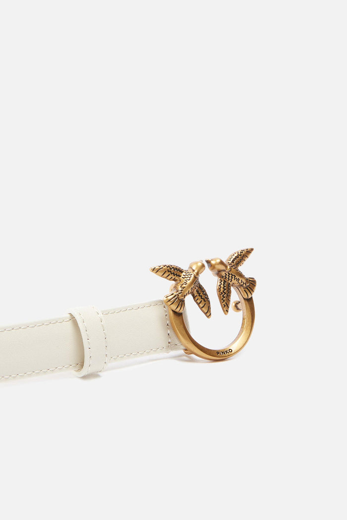 Cintura sottile Love Birds in pelle 2cm-4