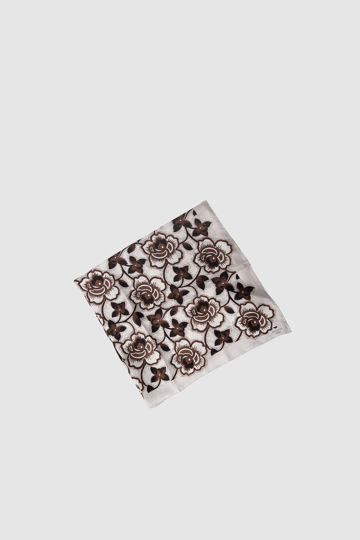 Foulard in Seta con Stampa Floreale-1