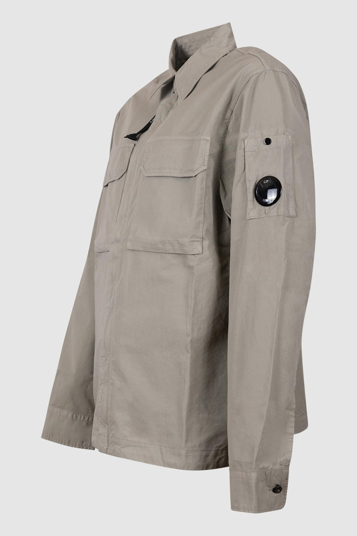 Camicia con cerniera e lenti in gabardine organico-2